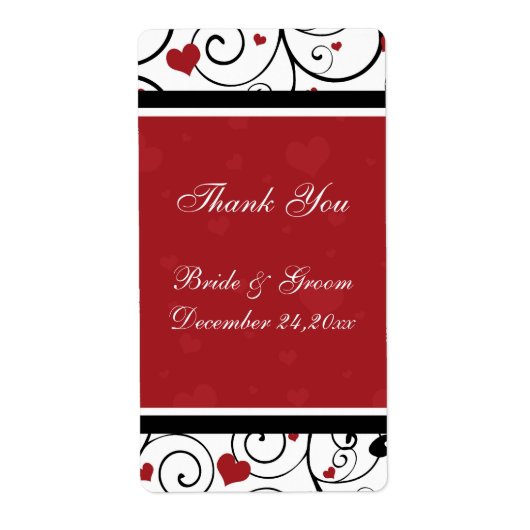 ハートバレンタインの結婚式のラベル ラベル (正面)