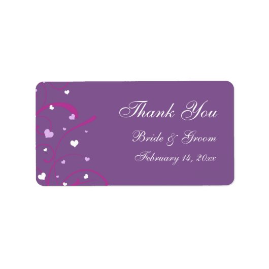 ハートバレンタインの結婚式のラベル ラベル (正面)