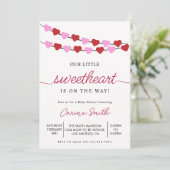 ハートバレンタインの赤ちゃんシャワー 招待状 (スタンド正面)