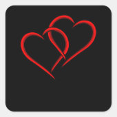 ハートバレンタインキュートロマンチックバレンタインデイクール スクエアシール (正面)