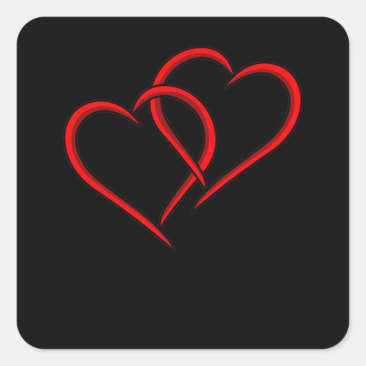 ハートバレンタインキュートロマンチックバレンタインデイクール スクエアシール (正面)