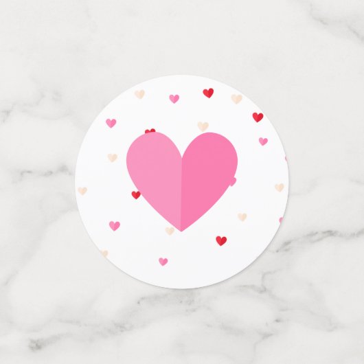 ハートバレンタインテーマベビーガールシャワーレッドピンク コンフェッティ (スモール正面)