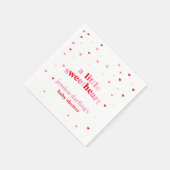 ハートバレンタインテーマベビーガールシャワーレッドピンク スタンダードカクテルナプキン (角)