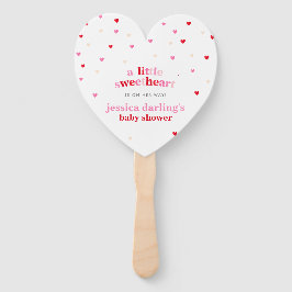 ハートバレンタインテーマベビーガールシャワーレッドピンク ハンドファン