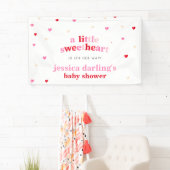 ハートバレンタインテーマベビーガールシャワーレッドピンク 横断幕 (インサイチュ)