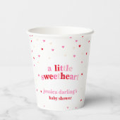 ハートバレンタインテーマベビーガールシャワーレッドピンク 紙コップ (裏面)