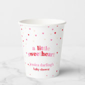 ハートバレンタインテーマベビーガールシャワーレッドピンク 紙コップ (正面)