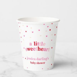 ハートバレンタインテーマベビーガールシャワーレッドピンク 紙コップ