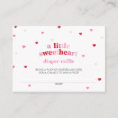 ハートバレンタインテーマベビーシャワーおむつラッフルE エンクロージャーカード (正面)
