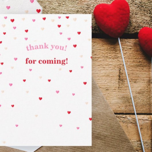 ハートバレンタインテーマベビーシャワーサンキューカード サンキューカード