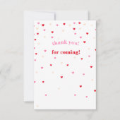 ハートバレンタインテーマベビーシャワーサンキューカード サンキューカード (正面)