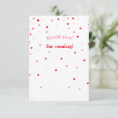 ハートバレンタインテーマベビーシャワーサンキューカード サンキューカード (スタンド正面)