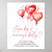 ハートバレンタインテーマ大きいママの腹 ポスター (正面)