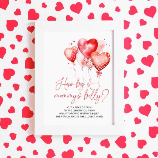 ハートバレンタインテーマ大きいママの腹 ポスター