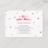 ハートバレンタインテーマ赤ちゃんシャワーブックリクエスト エンクロージャーカード (正面)