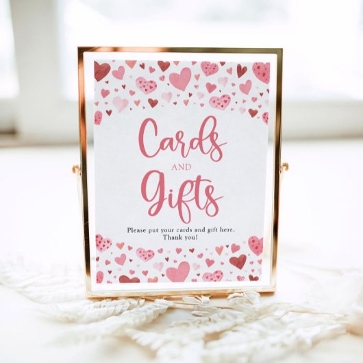 ハートバレンタインデーとギフト赤ちゃんシャワーサイン ポスター