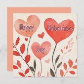 ハートバレンタインデーのカード シーズンカード (正面/裏面)