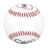 ハートバレンタインデーの恋人への愛 野球ボール (裏面)