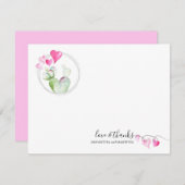 ハートバレンタインデーサンキューカードサボテン ノートカード (正面/裏面)