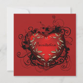 ハートバレンタインデーパーティの招待状 招待状 (正面)