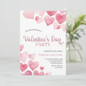 ハートバレンタインデーパーティの招待状 招待状 (スタンド正面)