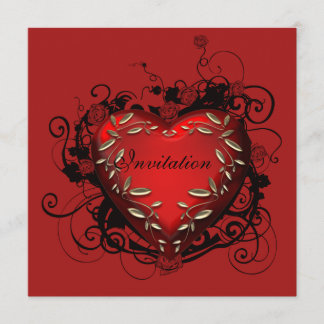 ハートバレンタインデーパーティー招待状 招待状