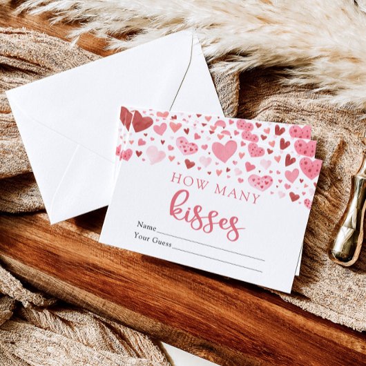 ハートバレンタインデー何人のキス赤ちゃんシャワーゲーム エンクロージャーカード