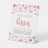 ハートバレンタインデー何人のキス赤ちゃんシャワーゲーム 台座サイン (正面)