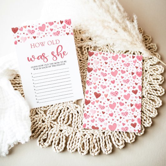 ハートバレンタインデー何歳だった彼女の赤ちゃんシャワーゲーム 招待状