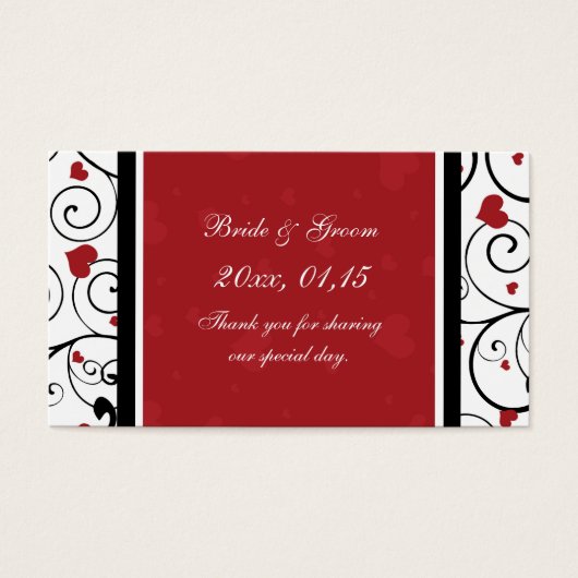 ハートバレンタインデー結婚式の引き出物ラベル (正面)