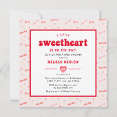 ハートバレンタインデー2月ベイビーシャワー 招待状 (正面)