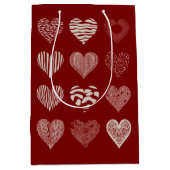 ハートバレンタインデー9ハートバレンタインラブ ミディアムペーパーバッグ (正面)