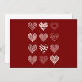 ハートバレンタインデー9ハートバレンタインラブ 招待状 (正面/裏面)