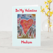 ハートバレンタインデー カード (黄色い花)