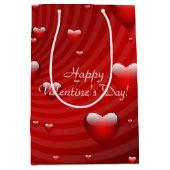 ハートバレンタインデー ミディアムペーパーバッグ (正面)