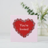 ハートバレンタインパーティの招待状 招待状 (スタンド正面)