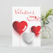 ハートバレンタインパーティの招待状 招待状 (スタンド正面)