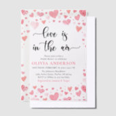 ハートバレンタインラブザエアブライダルシャワー ベラム紙招待状 (オフセット)
