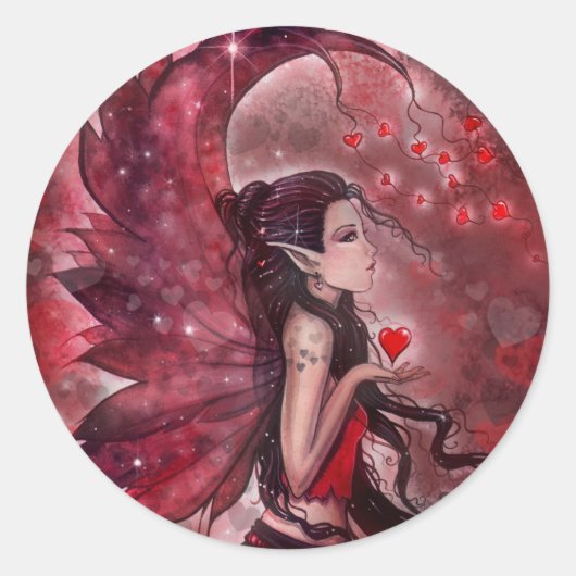 ハートバレンタイン妖精 ラウンドシール (正面)