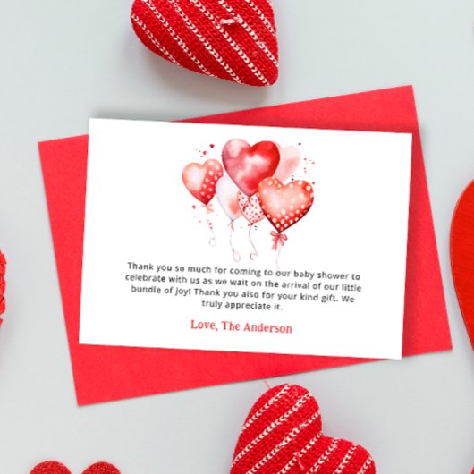 ハートバレンタイン恋人ベビーシャワーありがとう カード