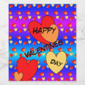 ハートバレンタイン日顧客。BGカラーワインラベル ワインラベル (シングルラベル)