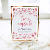 ハートバレンタイン時間カプセル赤ちゃんシャワーサイン ポスター