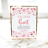 ハートバレンタイン赤ちゃんシャワーおしゃぶり狩り標識 ポスター