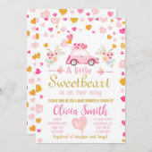 ハートバレンタイン赤ちゃんシャワー招待状 招待状 (正面/裏面)