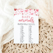 ハートバレンタイン赤ちゃんシャワー赤ちゃん動物ゲーム 招待状