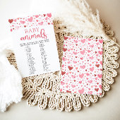 ハートバレンタイン赤ちゃんシャワー赤ちゃん動物ゲーム 招待状