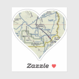 ハートバーノンユタレトロの地図 シール