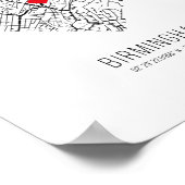 ハートバーミンガムシティ統一されたの地図(王国) ポスター (角)