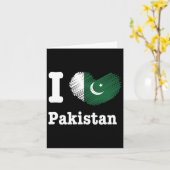 ハートパキスタンアザディムバラク国旗の日誇りRo カード (黄色い花)