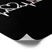 ハートパズルピース心拍カッコいい自閉症の認識 ポスター (角)